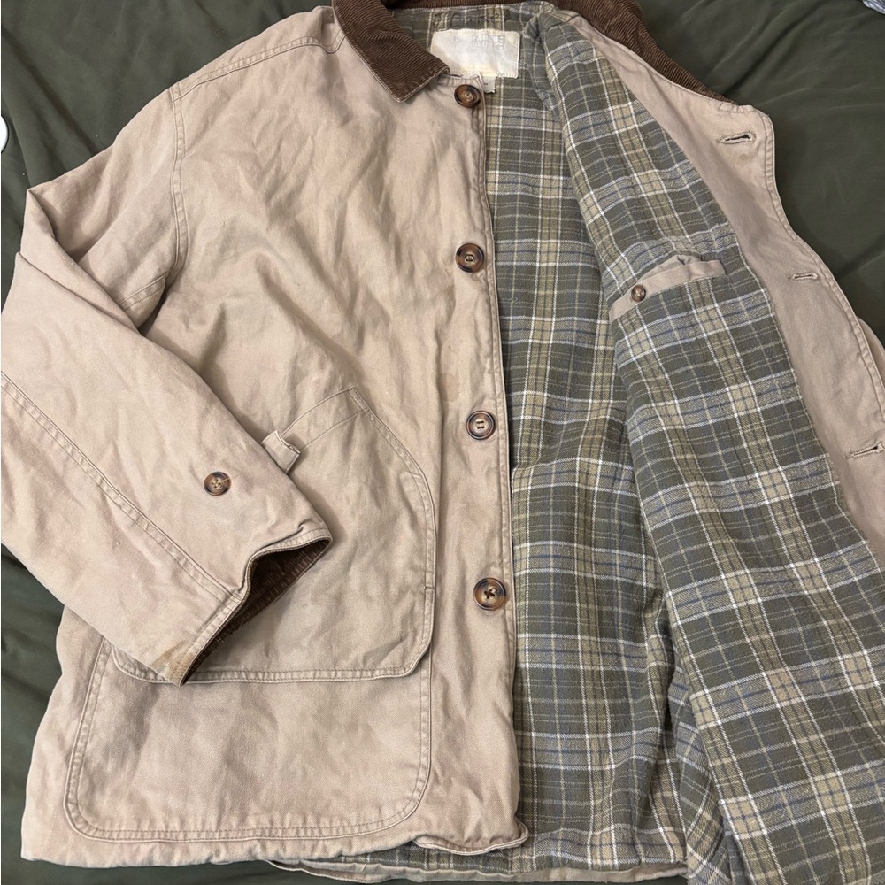 Faded Glory Tan and Gray Lightweight Shirt Jacket